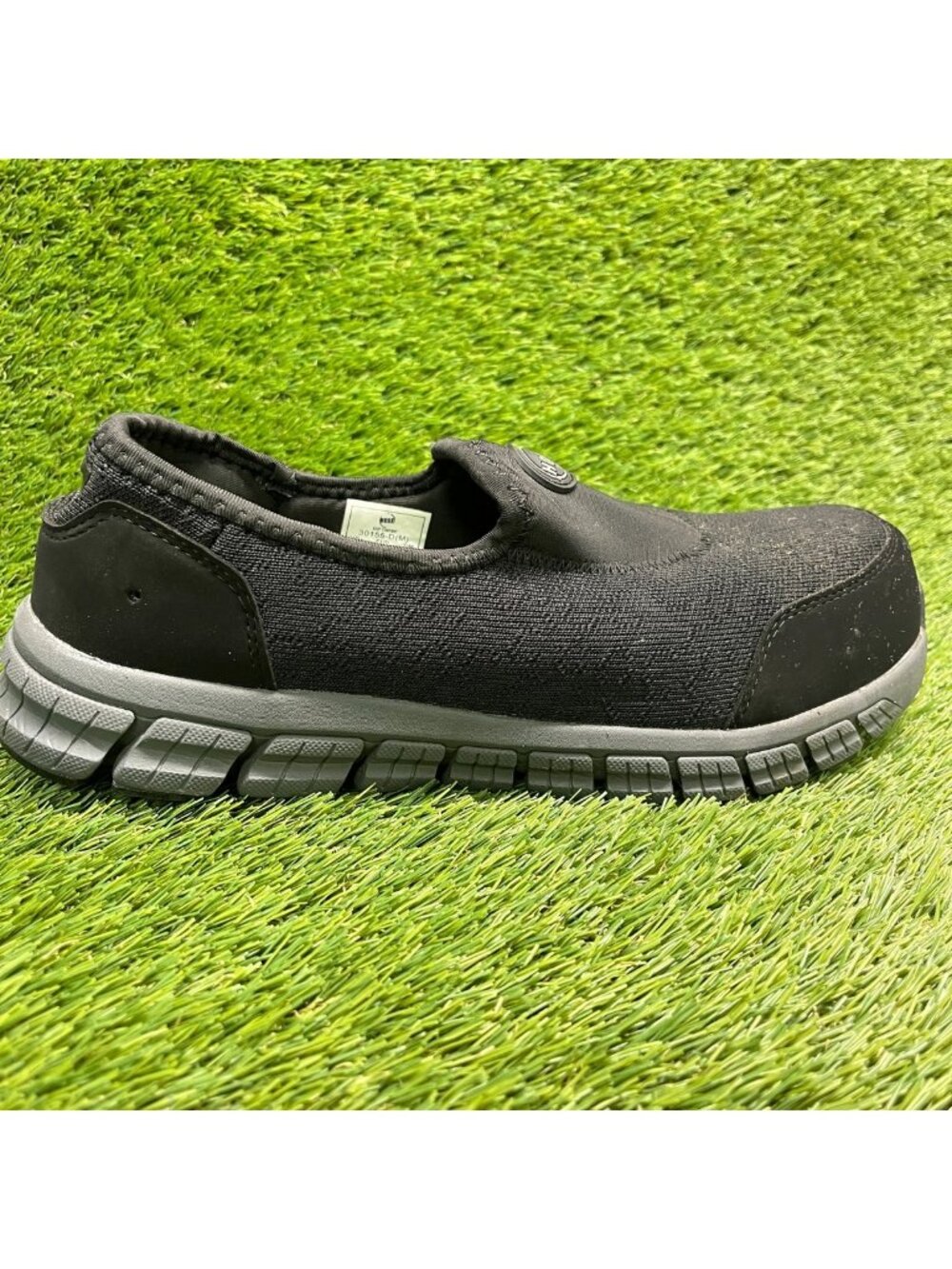 Hoss Meteorite Mens Size 10.5 Black Gray Composite Toe Safety Slip-On Shoes
